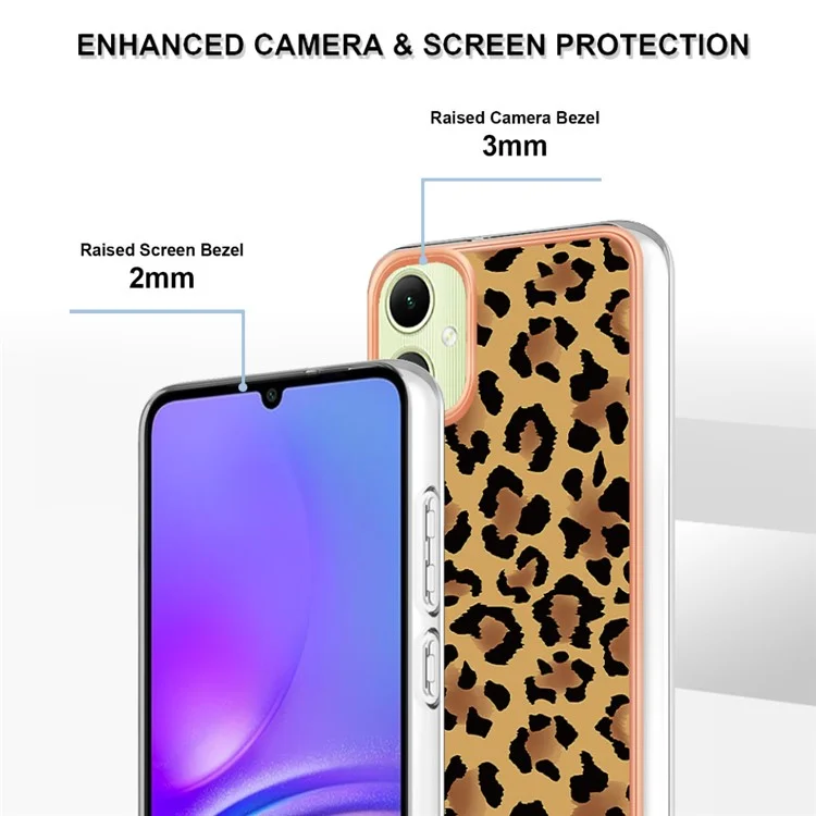 YB IMD Series-19 Style-D Para Samsung Galaxy A05 4G Case Pattern Soft 2.0mm TPU Phone Cover - Leopard Print