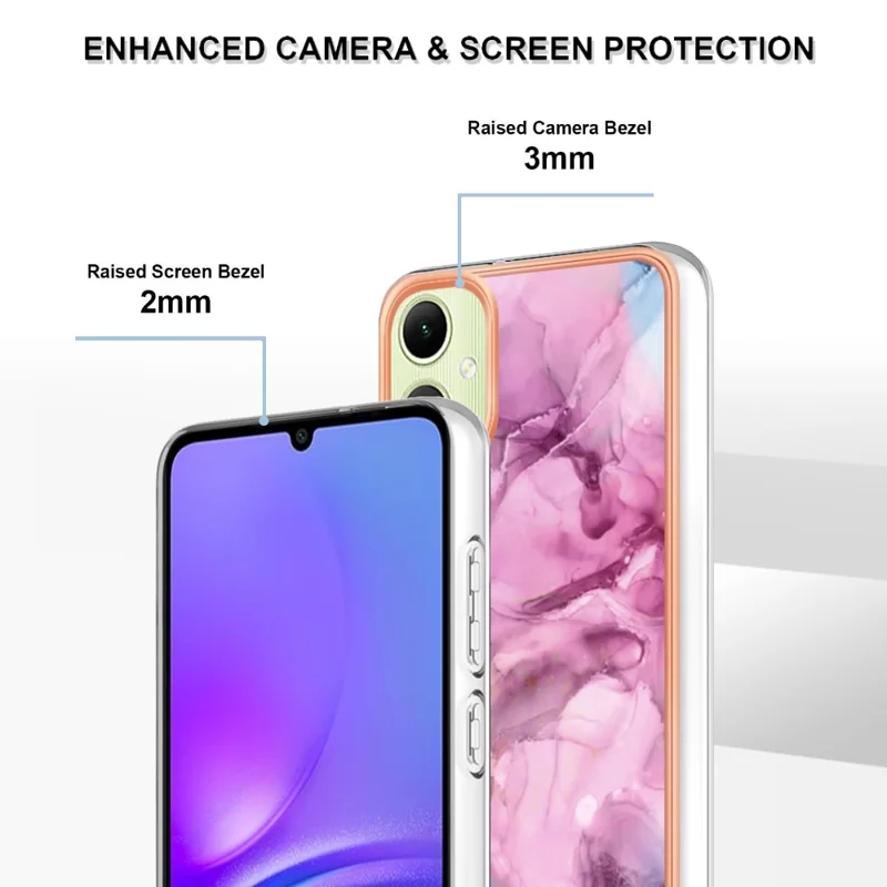 YB IMD Series-16 Style-E For Samsung Galaxy A05 4G Case Plating 2.0mm TPU Protective Cover - Rose