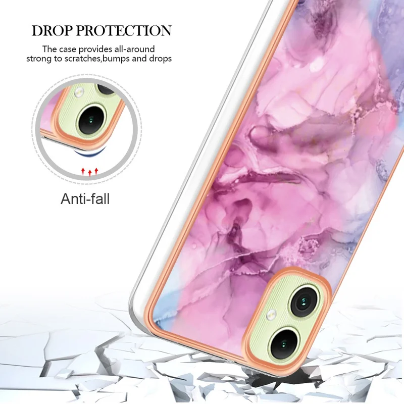 YB IMD Series-16 Style-E For Samsung Galaxy A05 4G Case Plating 2.0mm TPU Protective Cover - Rose