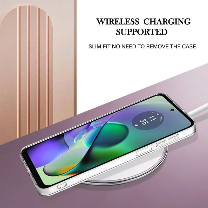 For Motorola Moto G54 5G TPU Case with IMD Marble Pattern Electroplated Back Cover - Purple 001
