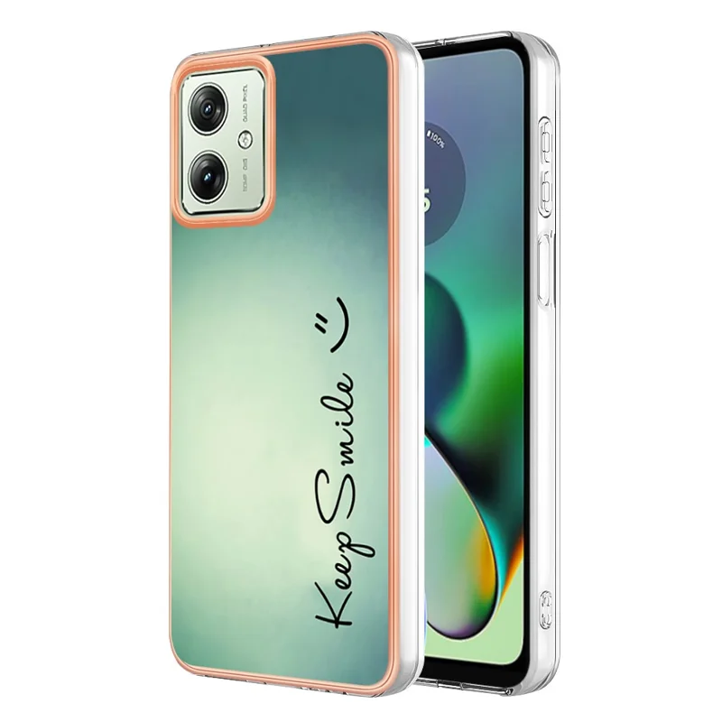YB IMD Series-19 Style-D For Motorola Moto G54 5G Case Электроплатированный узор Чехол для телефона - Keep Smile