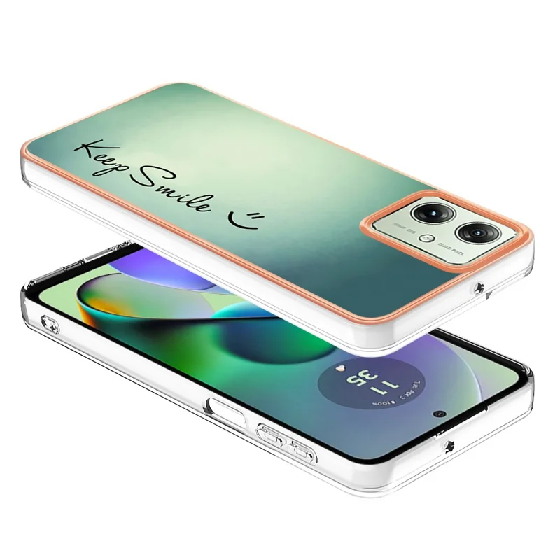 YB IMD Series-19 Style-D For Motorola Moto G54 5G Case Электроплатированный узор Чехол для телефона - Keep Smile
