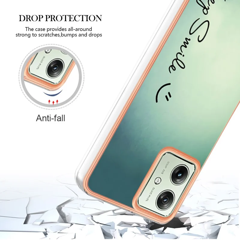 YB IMD Series-19 Style-D For Motorola Moto G54 5G Case Электроплатированный узор Чехол для телефона - Keep Smile