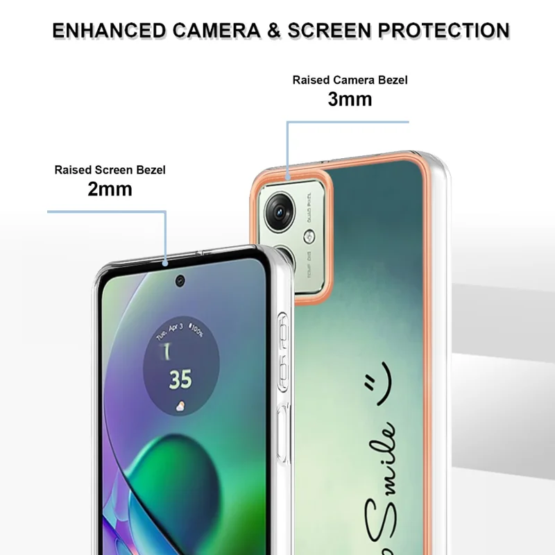 YB IMD Series-19 Style-D For Motorola Moto G54 5G Case Электроплатированный узор Чехол для телефона - Keep Smile