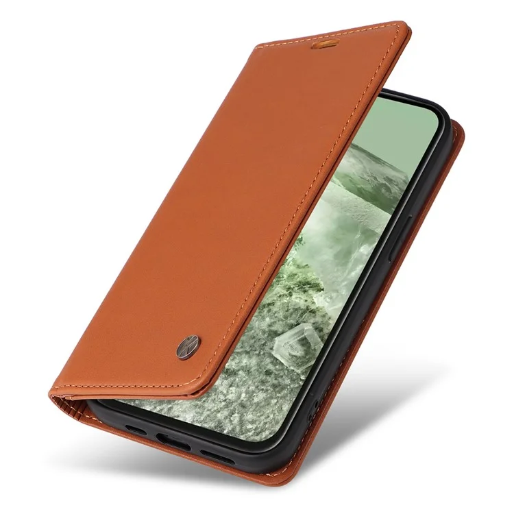 YIKATU YK-001 Capa Estilo Carteira de Couro para Google Pixel 8a - Marrom