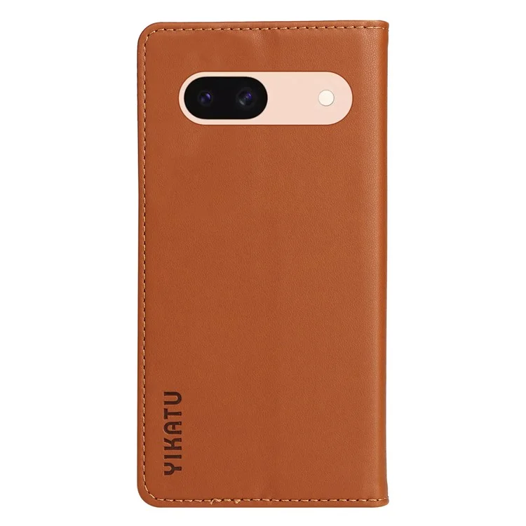YIKATU YK-001 Capa Estilo Carteira de Couro para Google Pixel 8a - Marrom