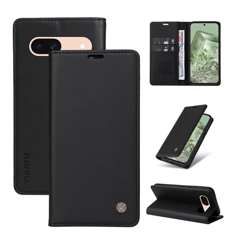 YIKATU YK-001 For Google Pixel 8a Case Book Style Leather Wallet Phone Cover - Black