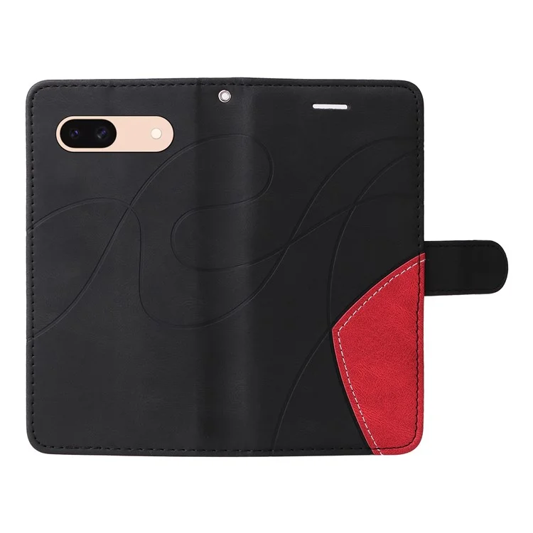 KT Leather Series-1 Für Google Pixel 8a Case Anti-Scratch Shell Wallet Stand Telefonhülle - Schwarz