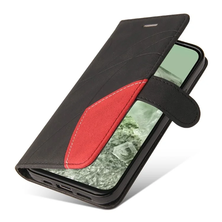 KT Leather Series-1 Für Google Pixel 8a Case Anti-Scratch Shell Wallet Stand Telefonhülle - Schwarz