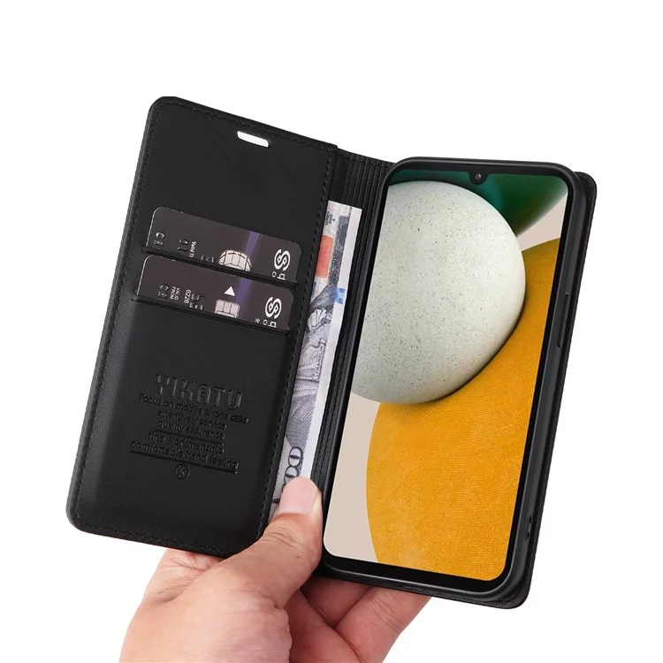 YIKATU YK-001 Étui pour Samsung Galaxy A15 5G Coque de Protection en Cuir Anti-rayures Portefeuille - Noir 
