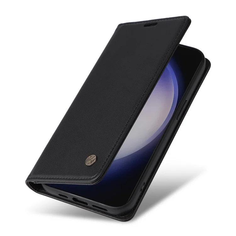 YIKATU YK-001 Pour Samsung Galaxy S25+ / S24+ Étui magnétique à fermeture automatique en cuir - Noir