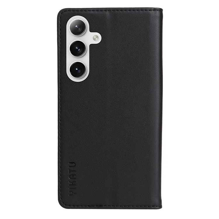 YIKATU YK-001 pour Samsung Galaxy S25 / S24 Étui en cuir PU magnétique Portefeuille Étui de téléphone - Noir