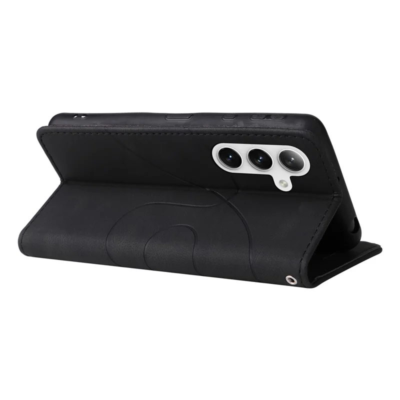 KT Leather Series-1 для Samsung Galaxy S25 / S24 Чехол-кошелек из искусственной кожи с комбинированным дизайном - Черный