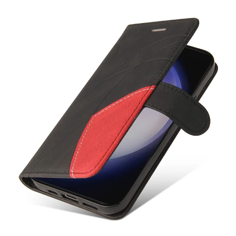 KT Leather Series-1 для Samsung Galaxy S25 / S24 Чехол-кошелек из искусственной кожи с комбинированным дизайном - Черный