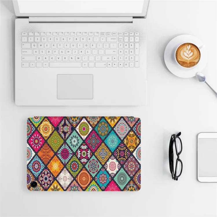 For Samsung Galaxy Tab A9+ Protective Case PU Leather Pattern Smart Tablet Cover - Summer Mermaid