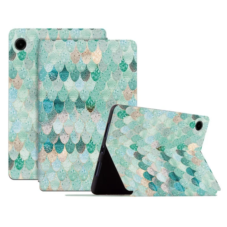 Per Samsung Galaxy Tab A9 Smart Cover PU Leather Pattern Stand Tablet Case - Summer Mermaid