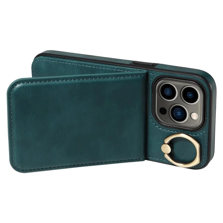 004 Para Iphone 13 Pro Case Resistente a Couro Pu+tpu Tampa - Verde