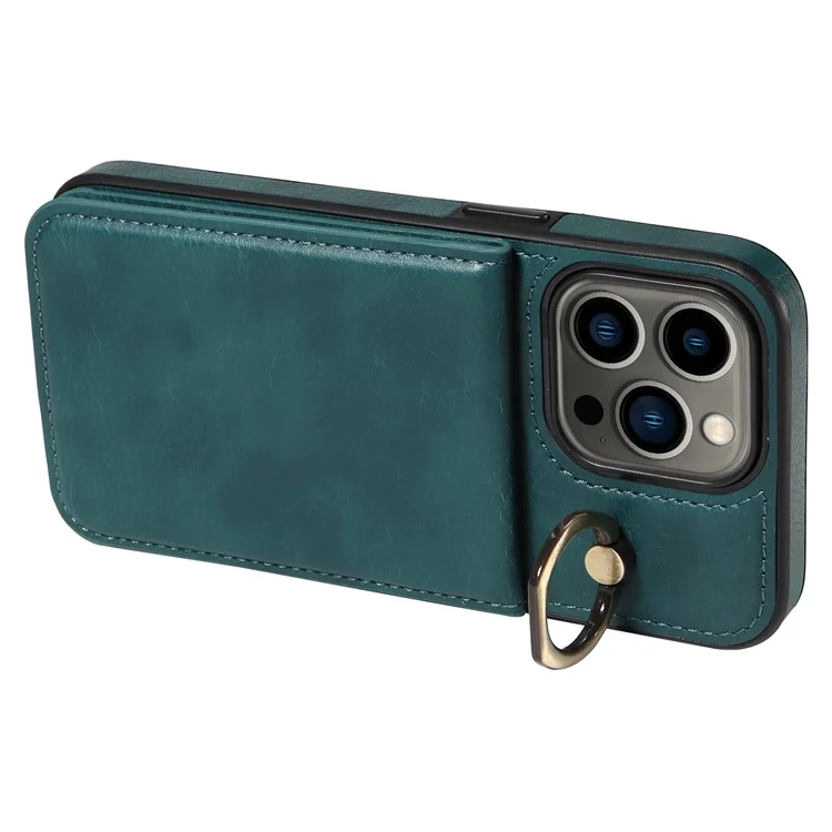 004 Para Iphone 13 Pro Case Resistente a Couro Pu+tpu Tampa - Verde