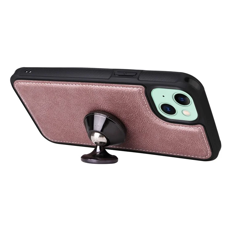 KT Serie Multifunzionale-4 per iPhone 15 Plus Custodia Staccabile a 2 in 1 in Pelle PU con Portafoglio, Supporto e Tasca con Zip - Rosa Oro