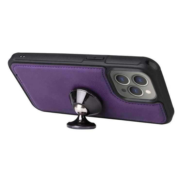KT Multi-functional Series-4 für iPhone 15 Pro Max Case Magnetische Lederbrieftasche Ständer Reißverschluss Telefonabdeckung - Lila