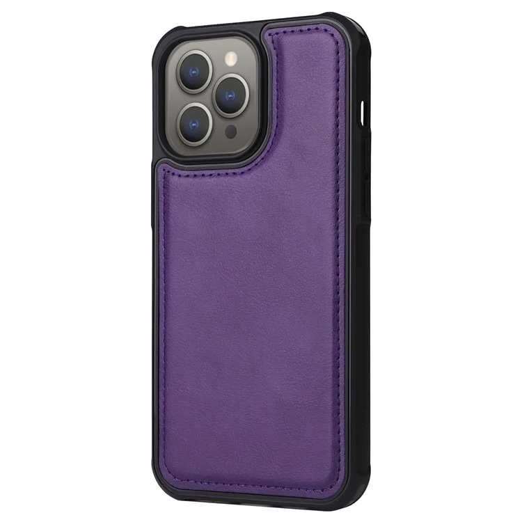 KT Multi-functional Series-4 für iPhone 15 Pro Max Case Magnetische Lederbrieftasche Ständer Reißverschluss Telefonabdeckung - Lila