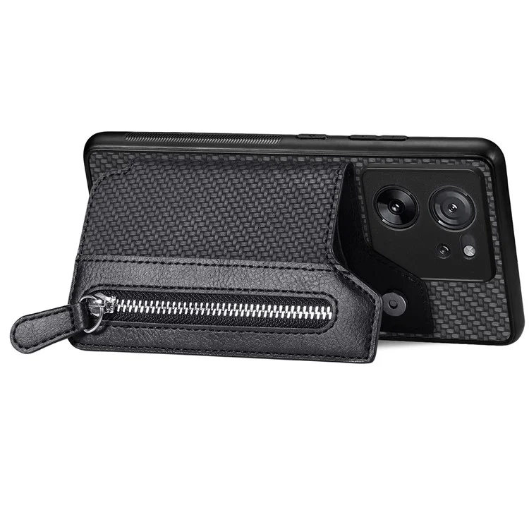 C1-04 Para Xiaomi 13T / 13T Pro / Redmi K60 Ultra Funda Cartera de Teléfono con Soporte Plegable PU+PC+TPU Funda Protectora - Negro
