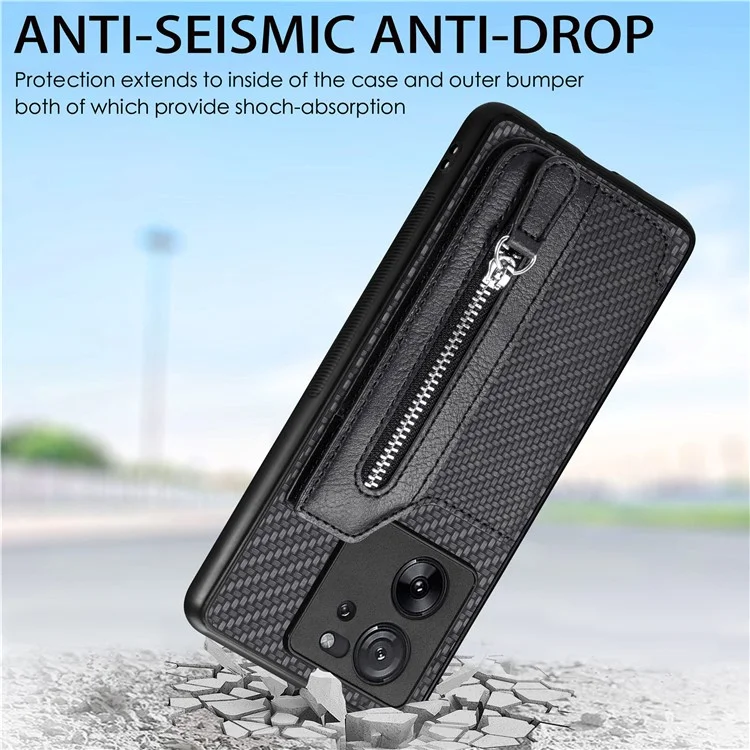 C1-04 Para Xiaomi 13T / 13T Pro / Redmi K60 Ultra Funda Cartera de Teléfono con Soporte Plegable PU+PC+TPU Funda Protectora - Negro