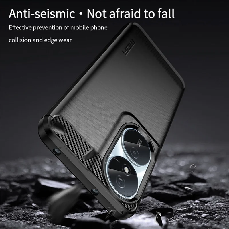 MOFI JK Serie TPU-1 para Honor Play 50 Plus 5G Funda Delgada de Textura de Fibra de Carbono Cubierta de Teléfono de TPU - Negro