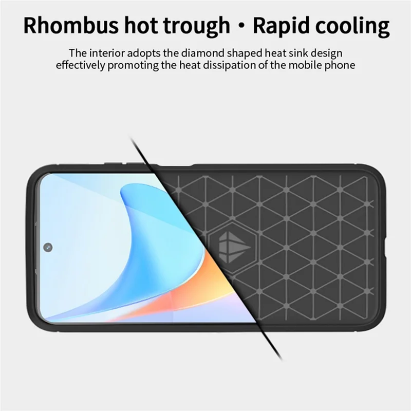 MOFI JK Serie TPU-1 para Honor Play 50 Plus 5G Funda Delgada de Textura de Fibra de Carbono Cubierta de Teléfono de TPU - Negro