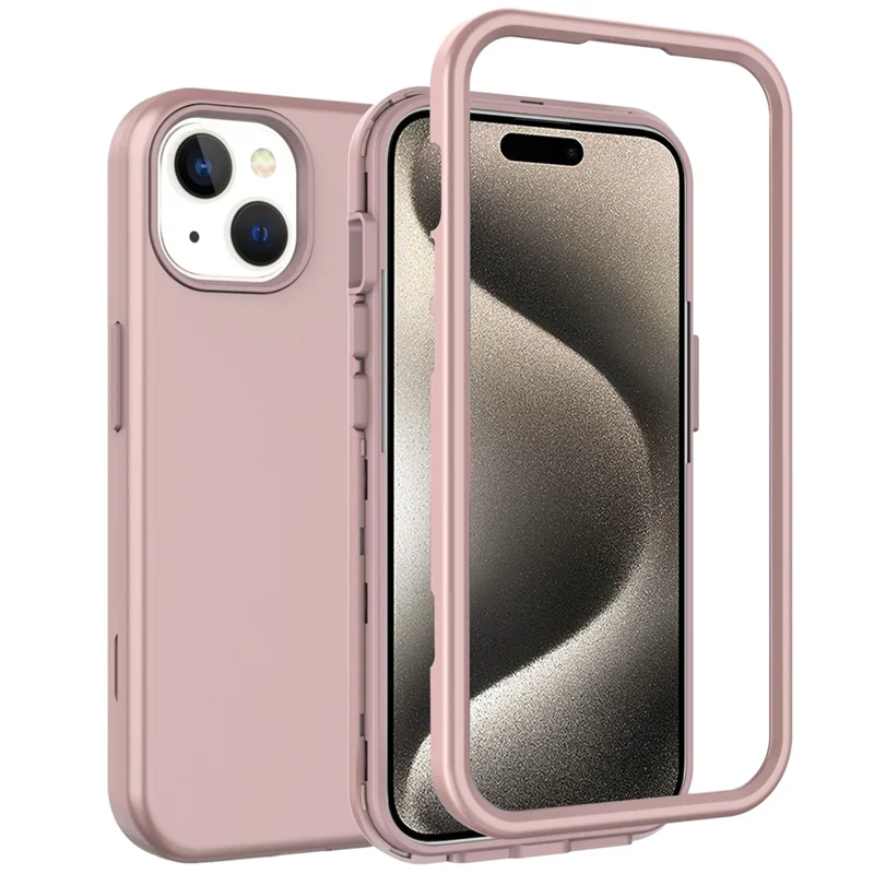 GW03 Für Iphone 15 Hülle Rubberized TPU + PC Anti-fingerabdruck-telefonabdeckung - Roségold