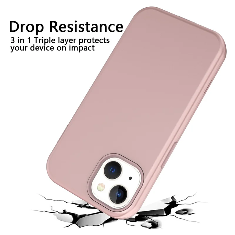 GW03 Für Iphone 15 Hülle Rubberized TPU + PC Anti-fingerabdruck-telefonabdeckung - Roségold