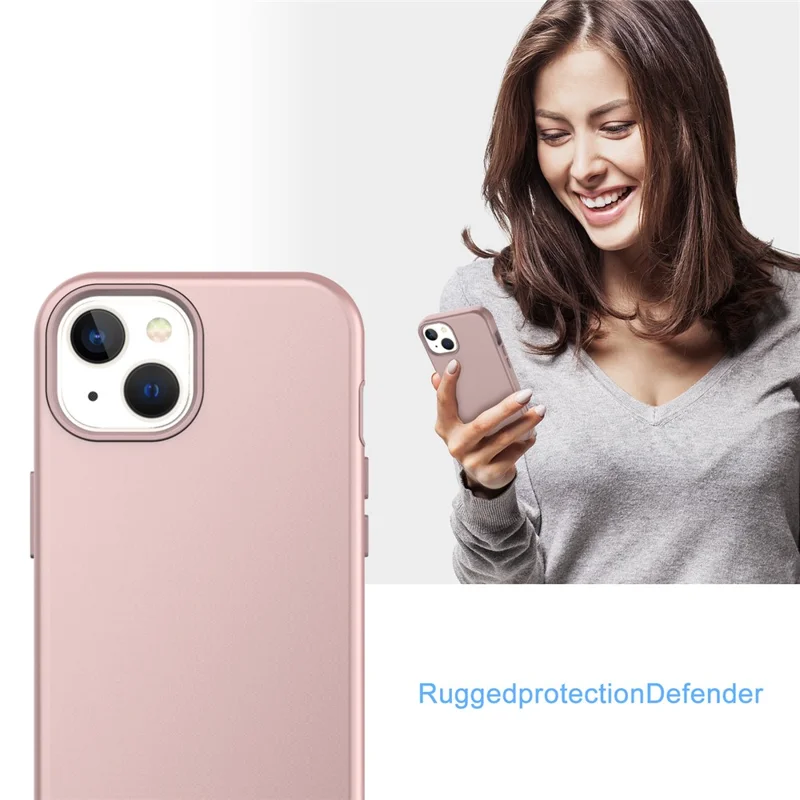 GW03 Für Iphone 15 Hülle Rubberized TPU + PC Anti-fingerabdruck-telefonabdeckung - Roségold