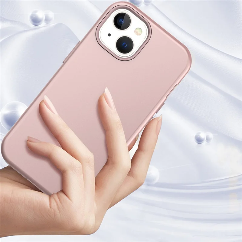 GW03 Für Iphone 15 Hülle Rubberized TPU + PC Anti-fingerabdruck-telefonabdeckung - Roségold
