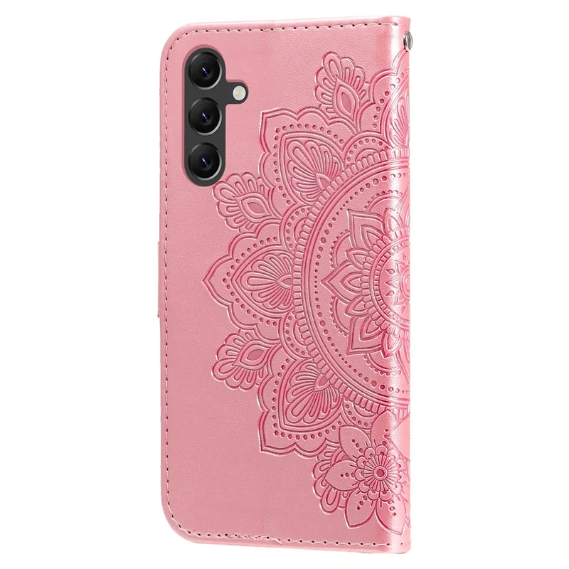 Чехол для телефона Samsung Galaxy A15 5G с цветочным рисунком, пылезащитный, из искусственной кожи, кошелек - розовый