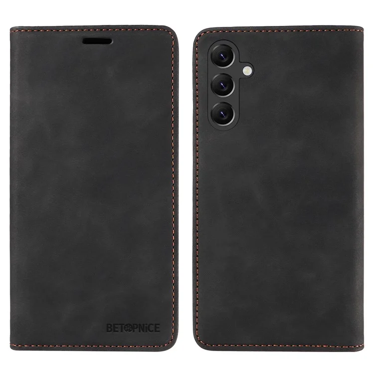BETOPNICE 003 Phone Case for Samsung Galaxy A15 5G RFID Blocking Wallet Leather Cover Phone Shell - Black