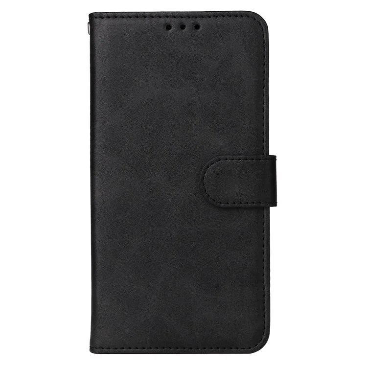 Para Samsung Galaxy A15 5G Case Capa à prova de choque Capa de telefone Textura de bezerro Capa carteira de couro - Preto