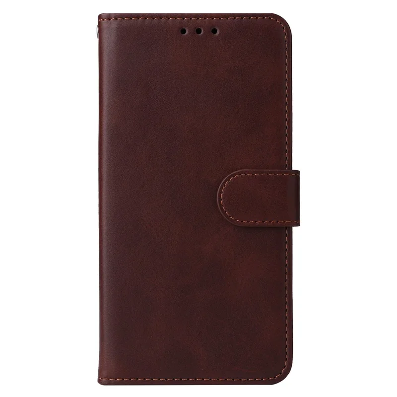 For Samsung Galaxy A15 5G Case Shockproof Phone Shell Calf Texture Leather Wallet Phone Cover - Brown