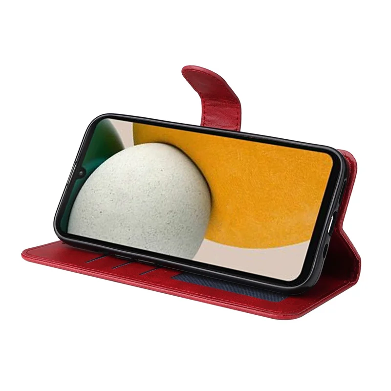 Чехол для Samsung Galaxy A15 5G, противоударный чехол для телефона, кожаный кошелек с текстурой телячьей кожи - Красный