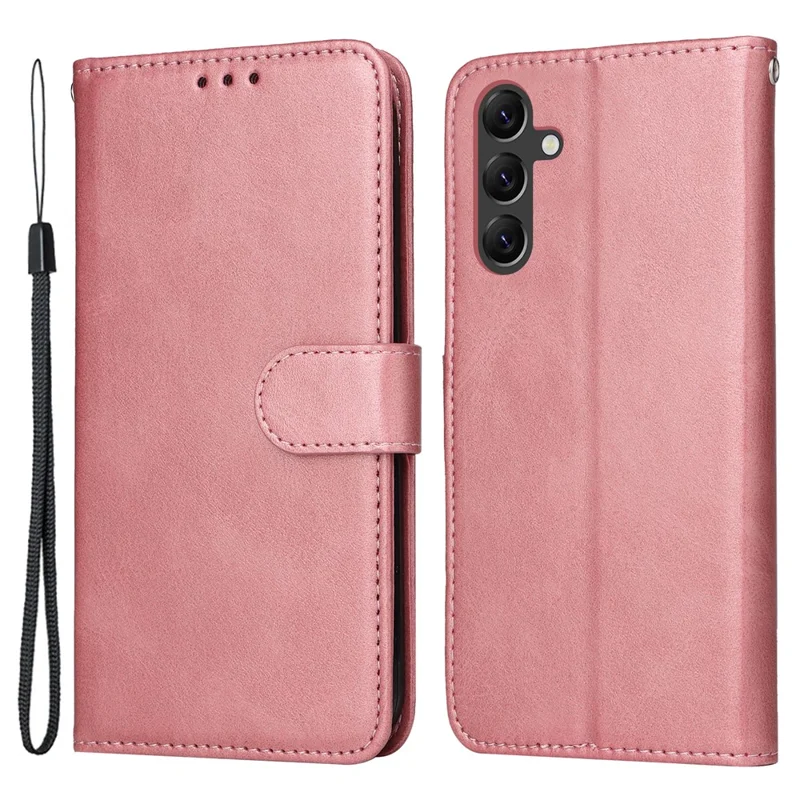 Für Samsung Galaxy A15 5G Hülle Stoßfeste Handyhülle Kalbleder-Textur Leder Wallet Handyhülle - Pink
