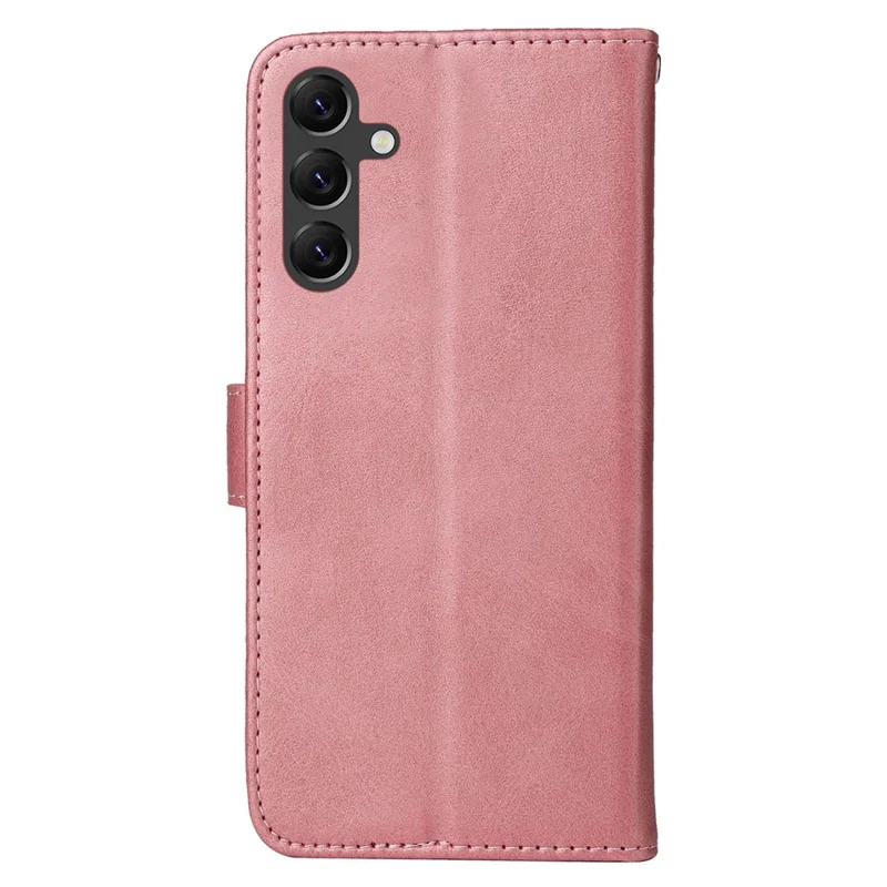 Für Samsung Galaxy A15 5G Hülle Stoßfeste Handyhülle Kalbleder-Textur Leder Wallet Handyhülle - Pink