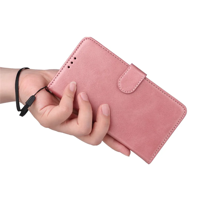 Für Samsung Galaxy A15 5G Hülle Stoßfeste Handyhülle Kalbleder-Textur Leder Wallet Handyhülle - Pink