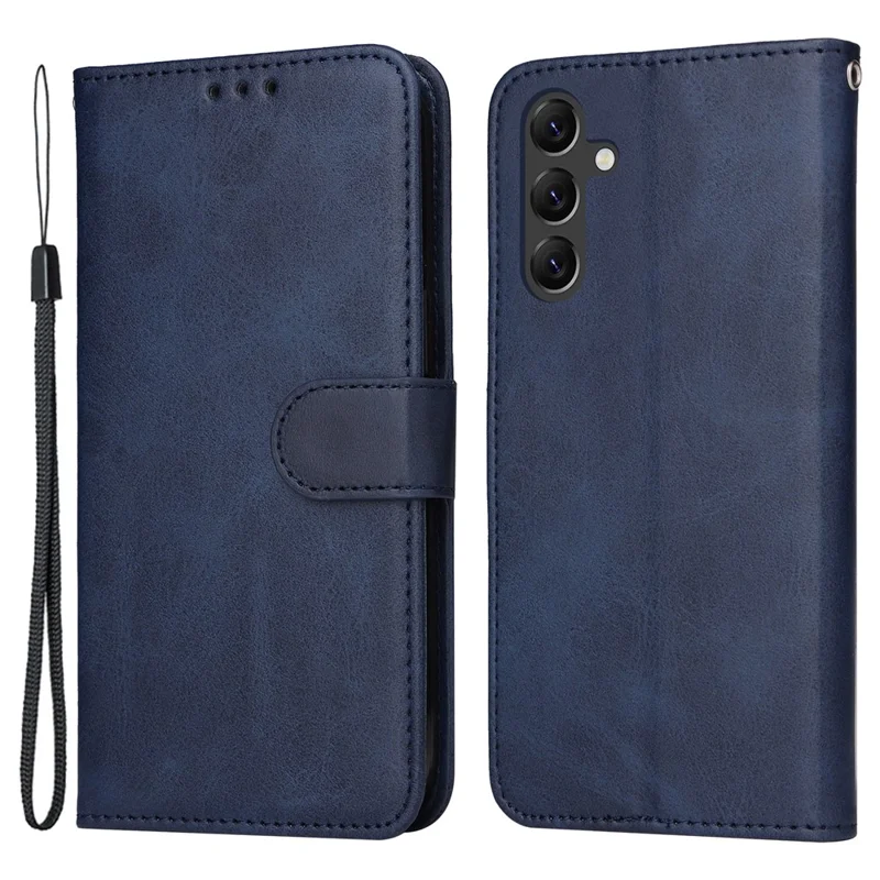 Per Samsung Galaxy A15 5G Custodia Antiurto Guscio Telefono Texture in Pelle di Vitello Custodia Portafoglio per Telefono - Blu