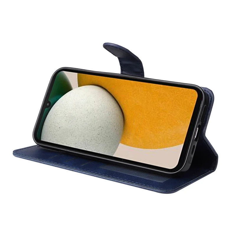 Per Samsung Galaxy A15 5G Custodia Antiurto Guscio Telefono Texture in Pelle di Vitello Custodia Portafoglio per Telefono - Blu