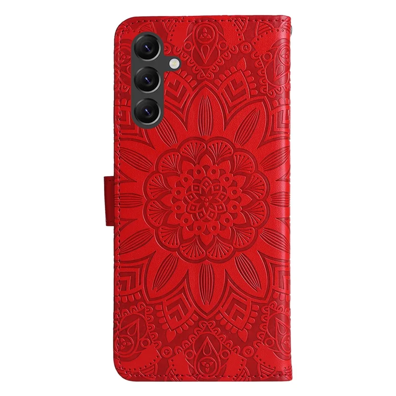 Für Samsung Galaxy A15 5G Case Ständer Brieftasche Stoßfest PU-Leder Handy-Cover - Rot