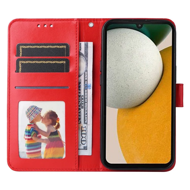 Für Samsung Galaxy A15 5G Case Ständer Brieftasche Stoßfest PU-Leder Handy-Cover - Rot