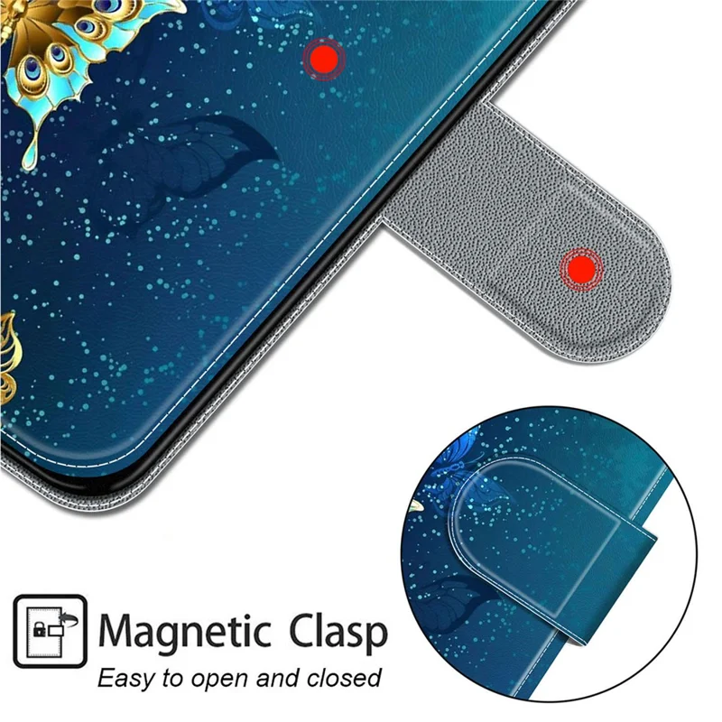 For Samsung Galaxy A15 4G Case Pattern Phone Cover with Card Slots - Two Butterflies