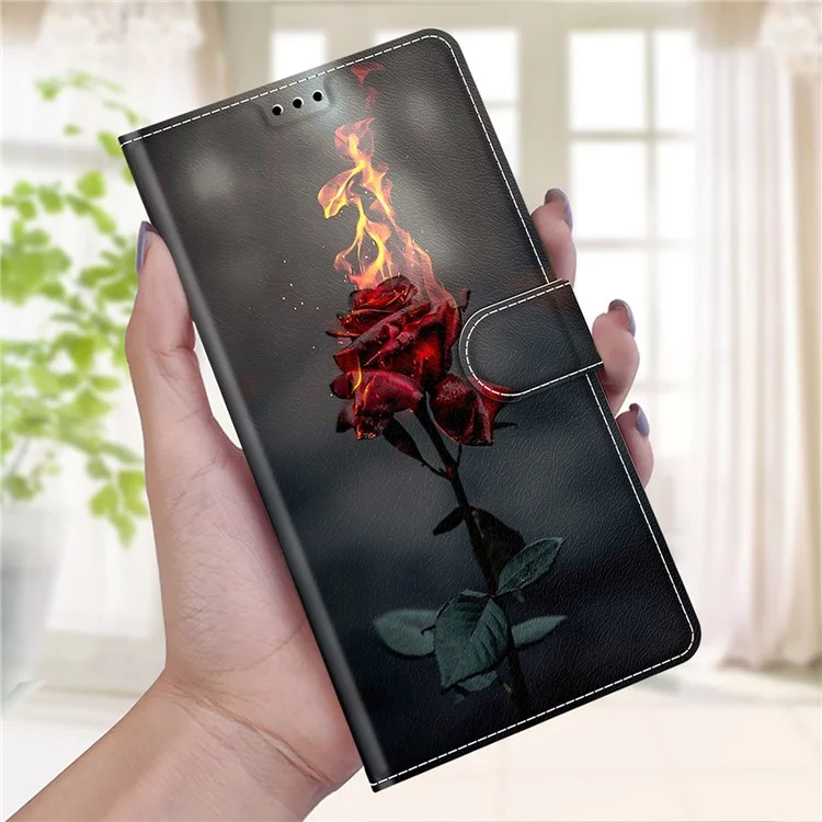 Funda para Samsung Galaxy S24 Ultra con soporte y ranura para tarjetas - Fire Rose