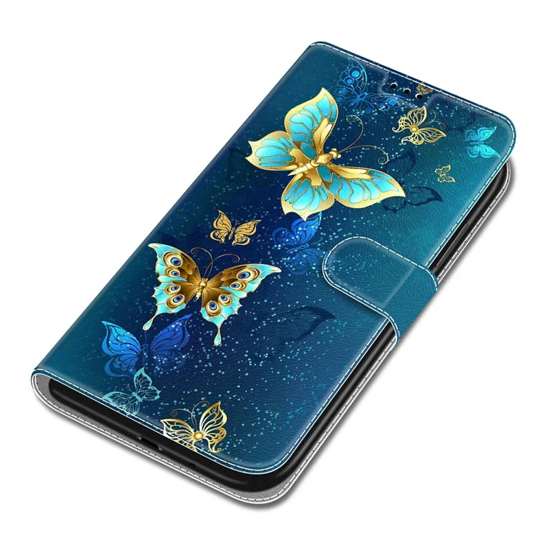 For Samsung Galaxy S24 Leather Case Card Holder Stand Cover - Two Butterflies