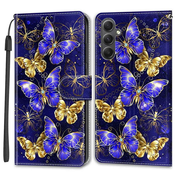 Para Samsung Galaxy S23 FE Case Porta-cartões Suporte de Telefone Capa - Borboletas Douradas