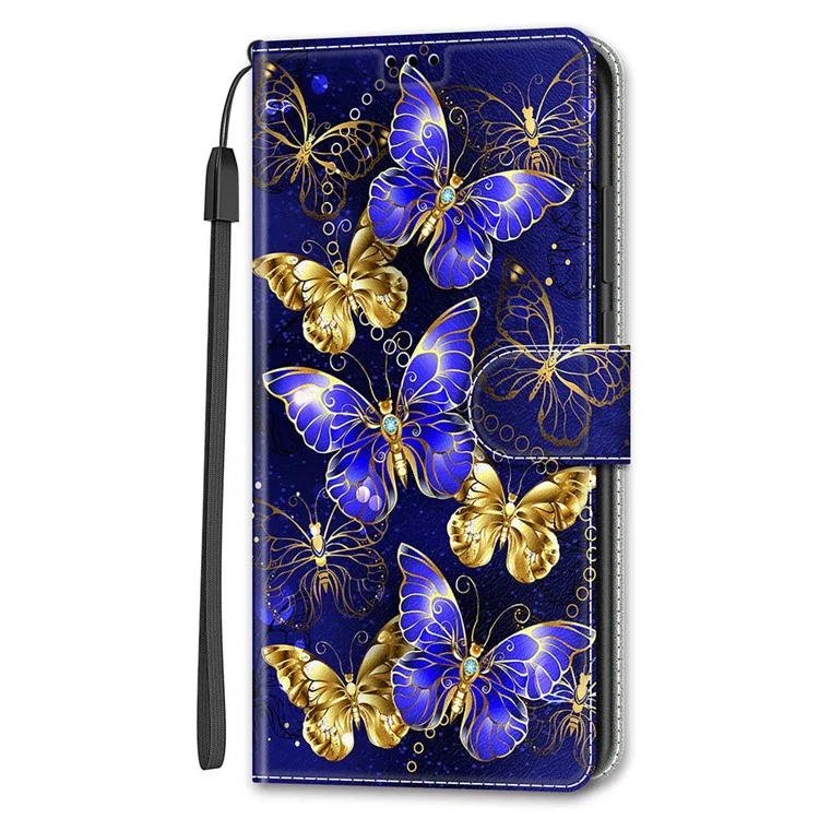Para Samsung Galaxy S23 FE Case Porta-cartões Suporte de Telefone Capa - Borboletas Douradas